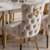 Victoria Cream & Gold Ring Knocker Chair Set of 2