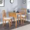 DROP LEAF DINING SET OAK COLOUR FINISH