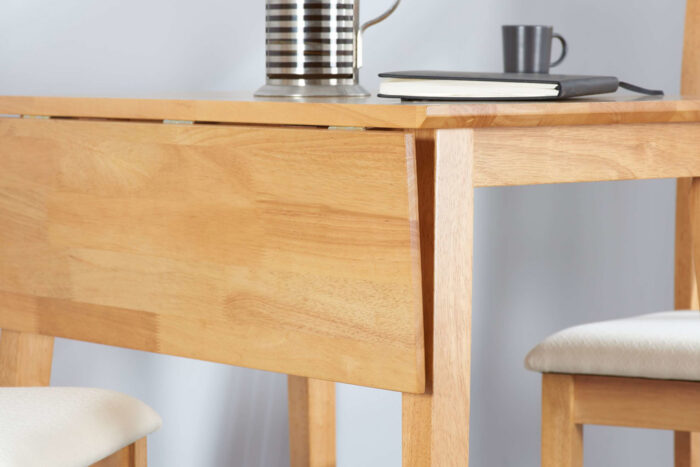 DROP LEAF DINING SET OAK COLOUR FINISH