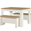HIGHGATE DINING TABLE AND BENCH SET CREAM & OAK EFFECT