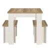 HIGHGATE DINING TABLE AND BENCH SET CREAM & OAK EFFECT