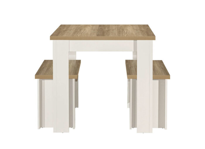 HIGHGATE DINING TABLE AND BENCH SET CREAM & OAK EFFECT