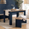 HIGHGATE DINING TABLE AND BENCH SET NAVY BLUE & OAK EFFECT