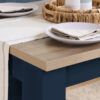 HIGHGATE DINING TABLE AND BENCH SET NAVY BLUE & OAK EFFECT