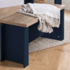 HIGHGATE DINING TABLE AND BENCH SET NAVY BLUE & OAK EFFECT