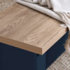HIGHGATE DINING TABLE AND BENCH SET NAVY BLUE & OAK EFFECT