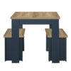 HIGHGATE DINING TABLE AND BENCH SET NAVY BLUE & OAK EFFECT