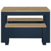 HIGHGATE DINING TABLE AND BENCH SET NAVY BLUE & OAK EFFECT