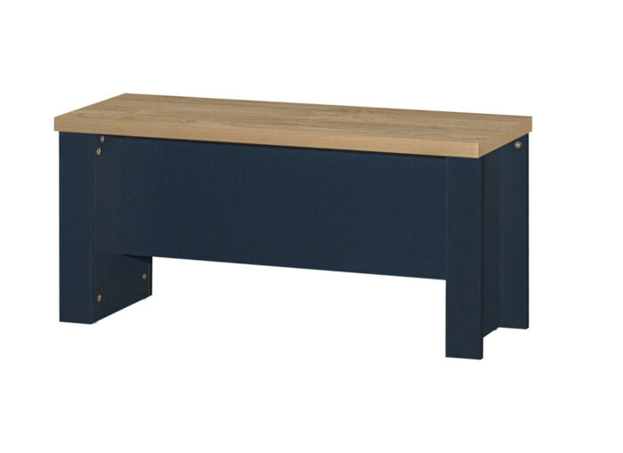 HIGHGATE DINING TABLE AND BENCH SET NAVY BLUE & OAK EFFECT